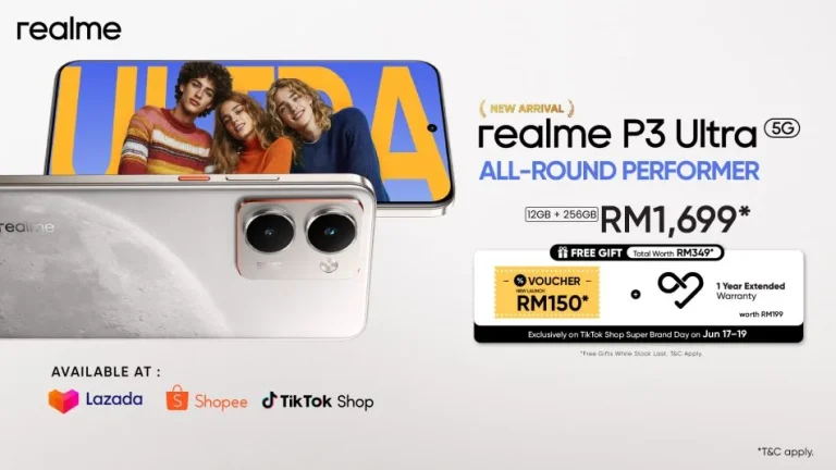 Realme P3 Ultra dilancar di Malaysia dengan harga RM1699 dan tawaran istimewa.