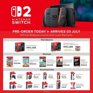 Pratempahan Nintendo Switch 2 dibuka dengan harga RM2488 di Malaysia.