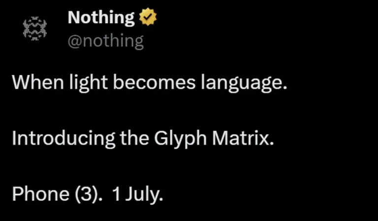 Nothing perkenal Glyph Matrix untuk Phone (3), ganti sistem lampu Glyph.