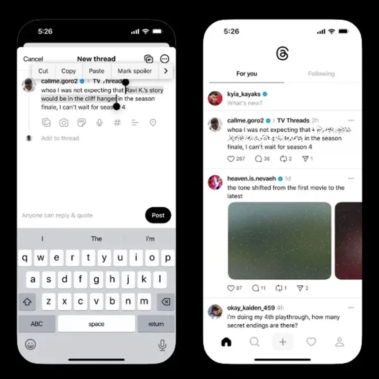 Threads ujian ciri baru untuk menyorokkan spoiler di susur masa.