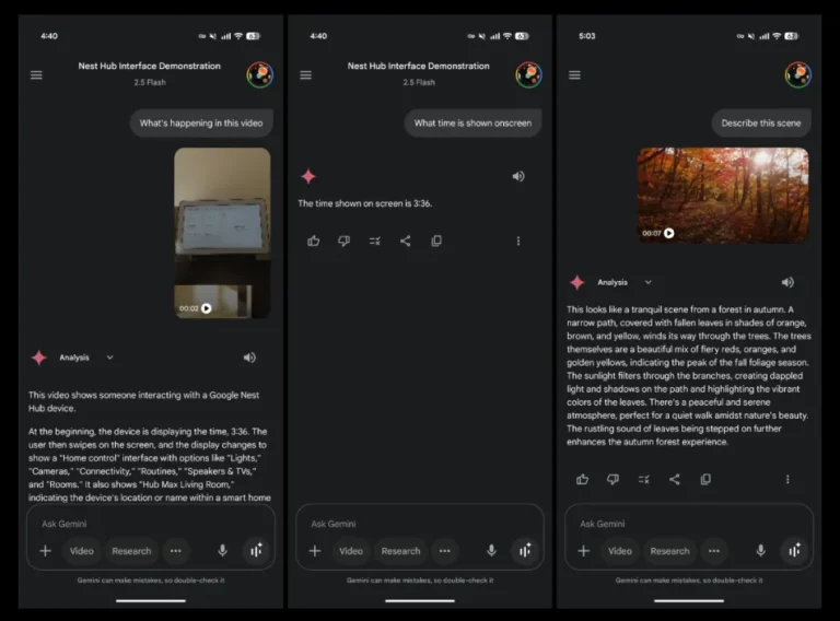 Ciri baru Google Gemini membolehkan pengguna muat naik dan analisa video.