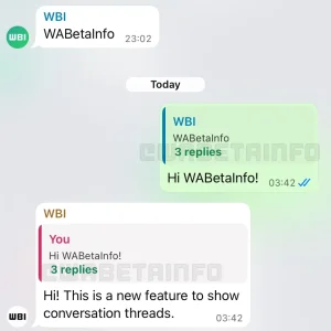 WhatsApp sedang bangunkan ciri bebenang perbualan untuk iOS.