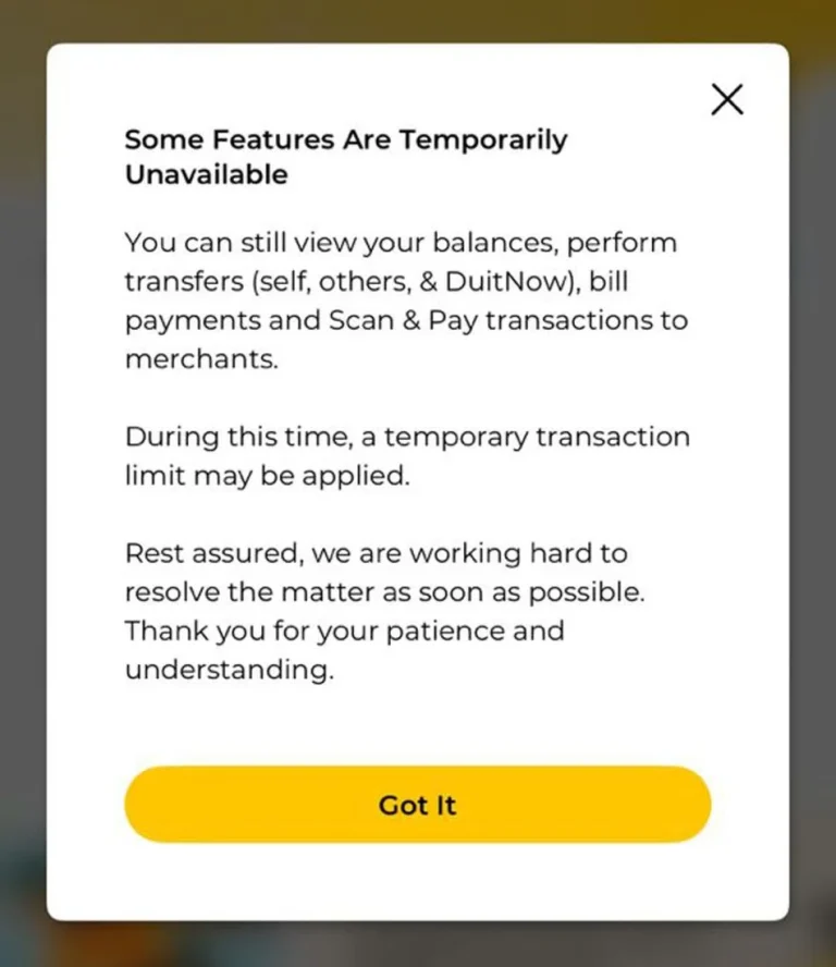 Gangguan perkhidmatan MAE, transaksi Maybank2u masih berfungsi.